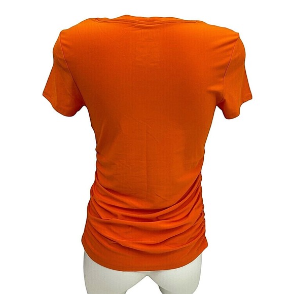 Time and Tru Maternity Top Size XL Pumpkin Short Sleeve Ruched Stretch - Picture 4 of 12